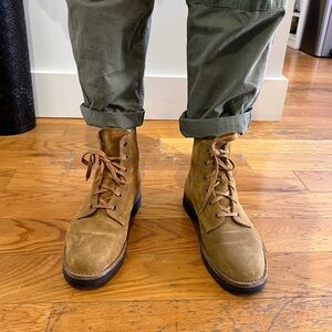 Solovair Tan Suede 6 Eye Derby Boot - 9.5 Mens / 10.5 Womens